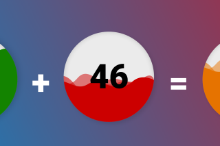 Tři čísla v různě barevných kruzích – zelený, červený a oranžový. Ukazující výpočet Index CSGOV Score.