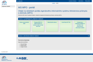 Screenshot: Agendový informační systém