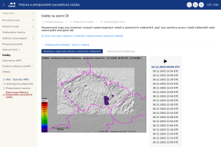 Screenshot: Aktuální srážky