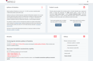 Screenshot: Elektronická podatelna justice