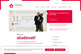 Screenshot: Jihočeská univerzita v Českých Budějovicích