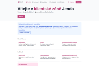 Screenshot: Klientská zóna Jenda