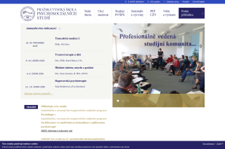 Screenshot: Pražská vysoká škola psychosociálních studií