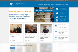 Screenshot: Univerzita Palackého v Olomouci