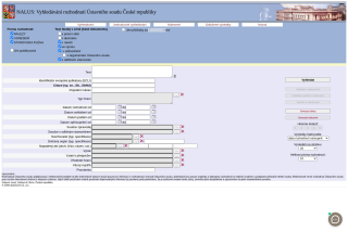 Screenshot: Vyhledávání rozhodnutí Ústavního soudu České republiky